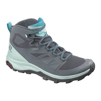 Salomon OUTline MID GTX W - Siva Turistické Topánky Damske, S0267SK